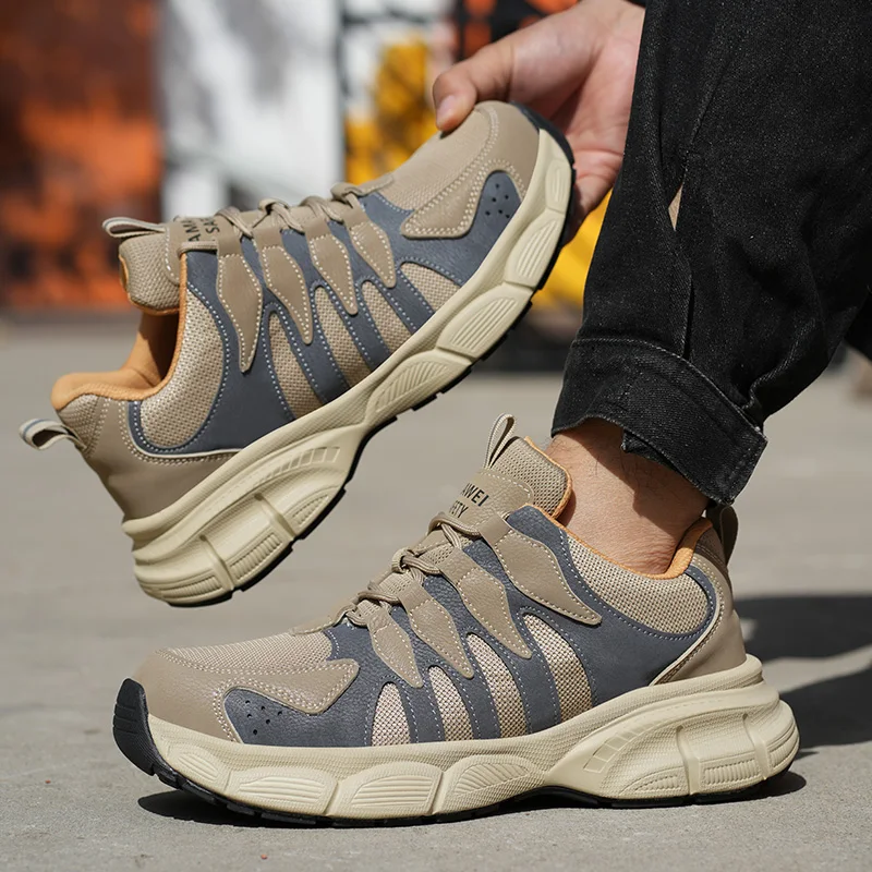 Zapatos de seguridad para el trabajo para hombre, zapatillas de trabajo antipinchazos, zapatos de trabajo indestructibles para hombre, botas de construcción, zapatos ligeros para hombre - imagen 5
