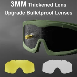 Gafas tácticas 3mm para combate - a prueba de explosiones y caza
