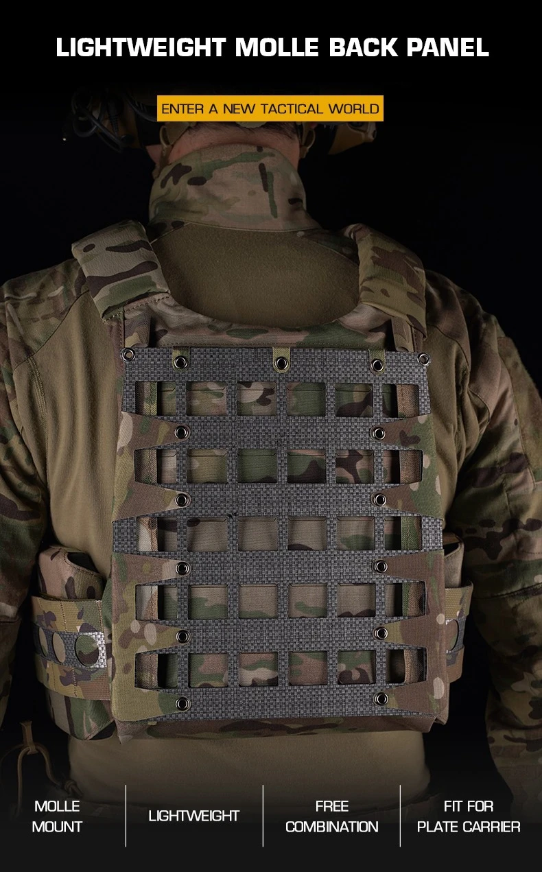 Chaleco táctico de hierro MOLLE, Panel trasero ligero FCPC V5, portador de placa de caza, se extiende el soporte, accesorios de Panel trasero con cremallera