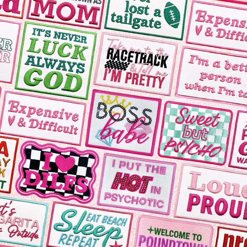 Parche bordado con letras de dibujos animados, parches termoadhesivos para planchar para ropa, parche para ropa, pegatinas para pantalones vaqueros DIY, decoración - imagen 2