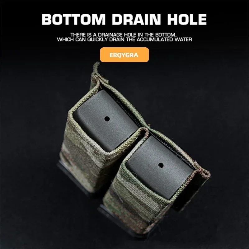 ERQYGRA-bolsa táctica rápida de 9mm con doble Mag, accesorios para sistema Molle para caza al aire libre, equipo de riñonera, nuevo almacenamiento de extracción rápida - imagen 5