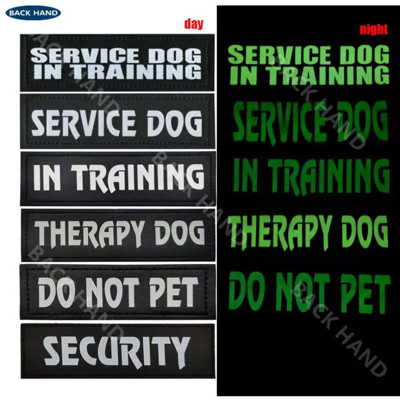 En entrenamiento, emblema IR reflectante, parches de sujeción con gancho, insignia de servicio para perro, moral, parches para coser, insignia para arnés de perro, no mascota - imagen 5