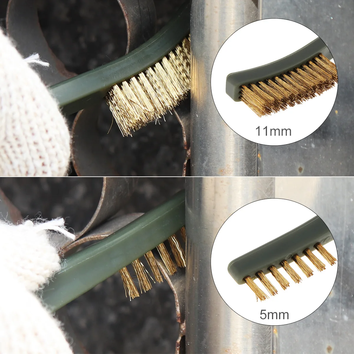 Kit de limpieza de pistola Universal, 3 piezas, cepillo de alambre de acero, 4 piezas, juego de selección de nailon, accesorios para Rifle de caza, herramienta de limpieza, 7 piezas - imagen 5