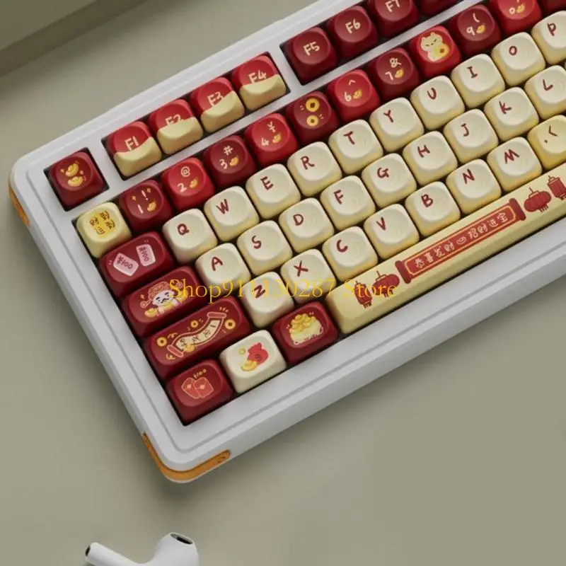 Teclados mecánicos J1HC, teclas OQO altura, juego teclas con tema Año Nuevo Chino, 127 Uds. - imagen 4