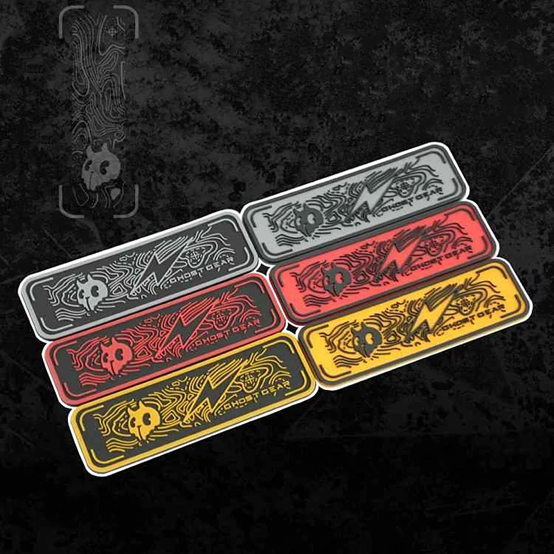 Ghost Gear Contours Skull 3D PVC parche táctico de goma para ropa bolsa chaleco decoración