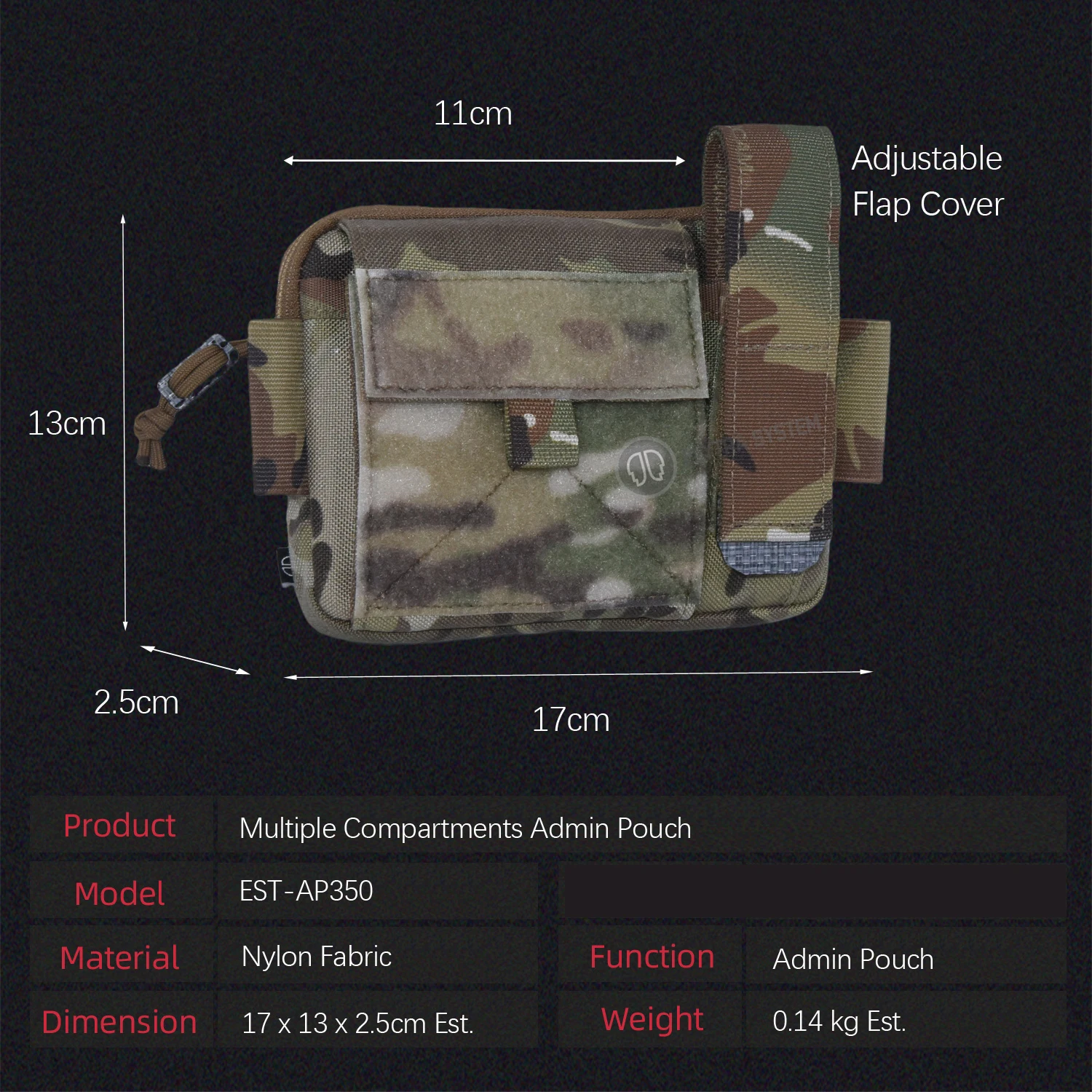 Bolsa táctica Super Admin, bolsa versátil de uso General para Radio, agua, revistas, almacenamiento IFAK Compatible con aparejos de pecho - imagen 5