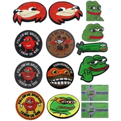 Parche Ugandan Knuckles Follow Me I Know De Wae negro gancho y bucle