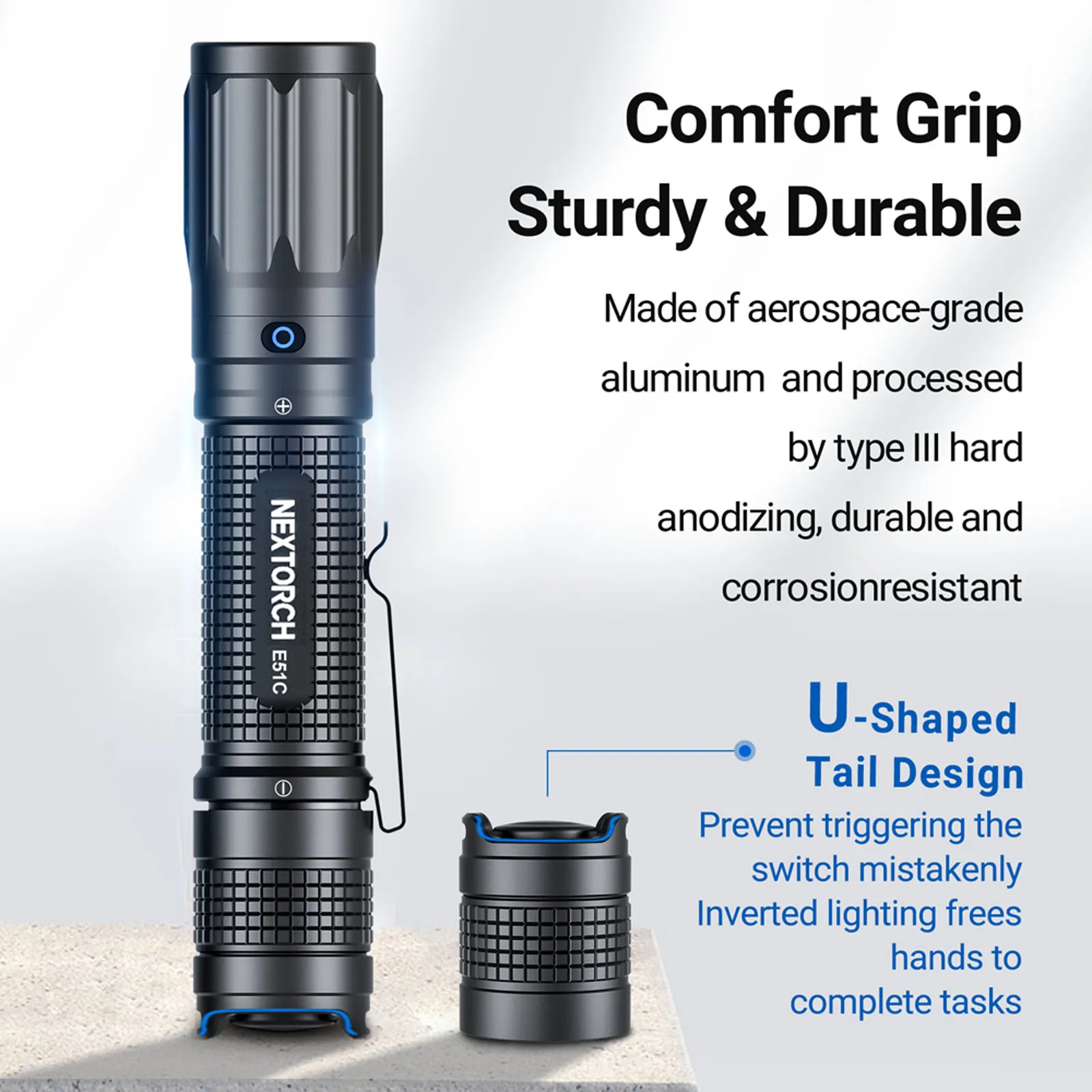 NEXTORCH-linterna de alta potencia E51C EDC, portátil, recargable por USBC, compacta, uso al aire libre, Camping, 1600 lúmenes, estándar - imagen 3