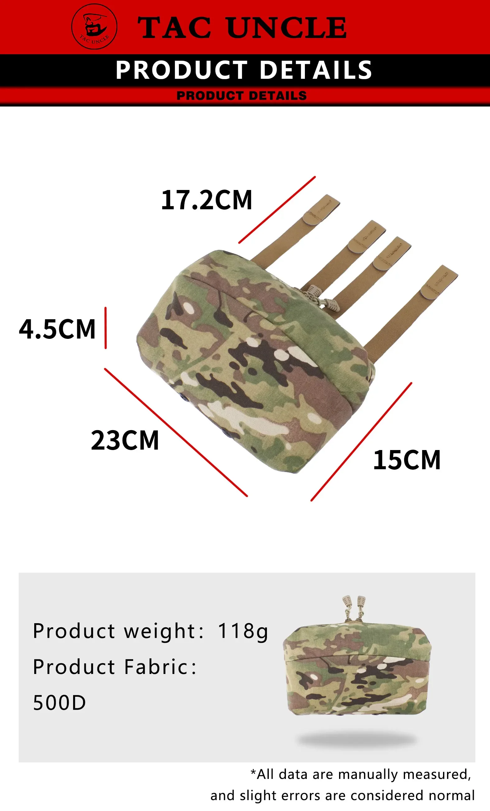 Ferro bolsa táctica 6x9 con cremallera para Airsoft y herramientas - imagen 5