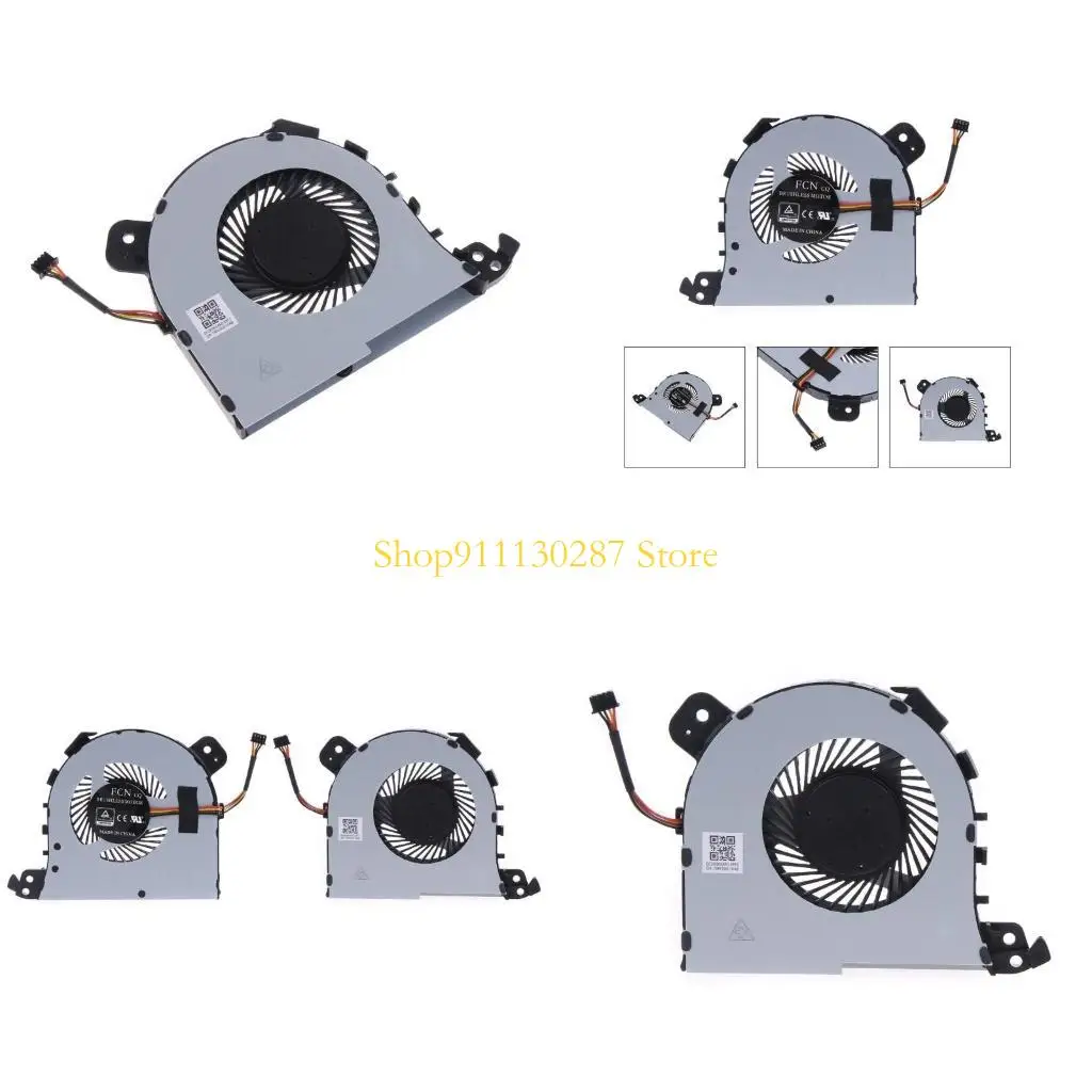 Ventilador enfriador para ordenador portátil J1HC, ventilador refrigeración para CPU 4 pines y 4 cables, disipador térmico