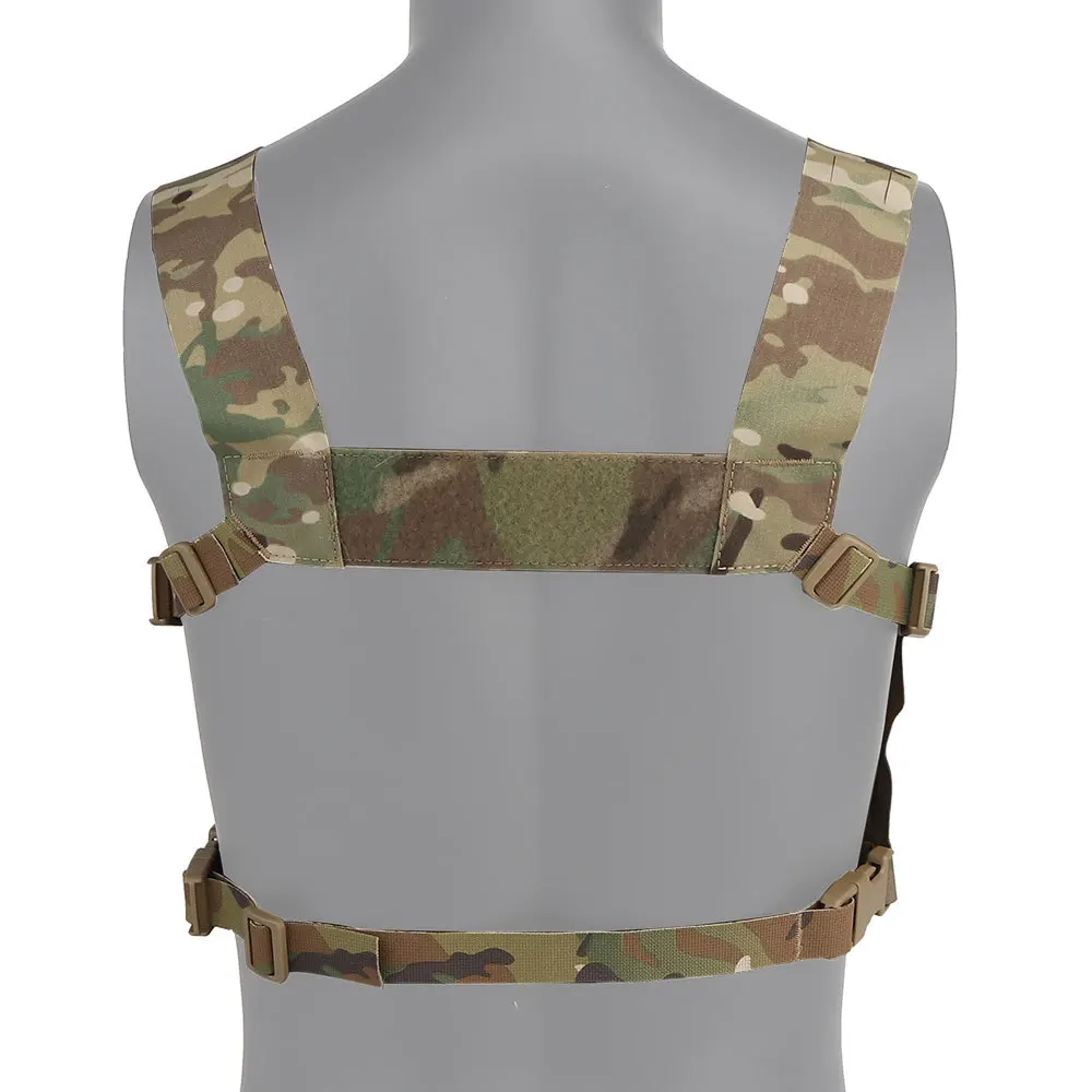 FCPC-Chaleco de caza de Paintball ajustable, aparejo de pecho táctico estilo Ferro, corte láser, extensión Molle adaptable, Panel frontal, arnés H - imagen 5