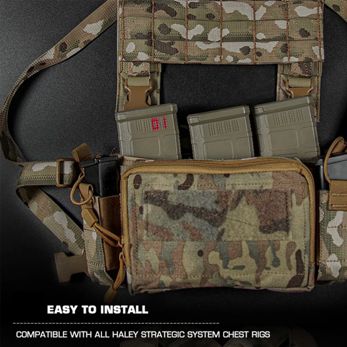 D3CRM Mk4 Panel frontal Puente EUD, puente de dispositivo de usuario de extremo táctico, soporte para teléfono móvil Panel frontal MOLLE para chaleco, equipo de pecho - imagen 4