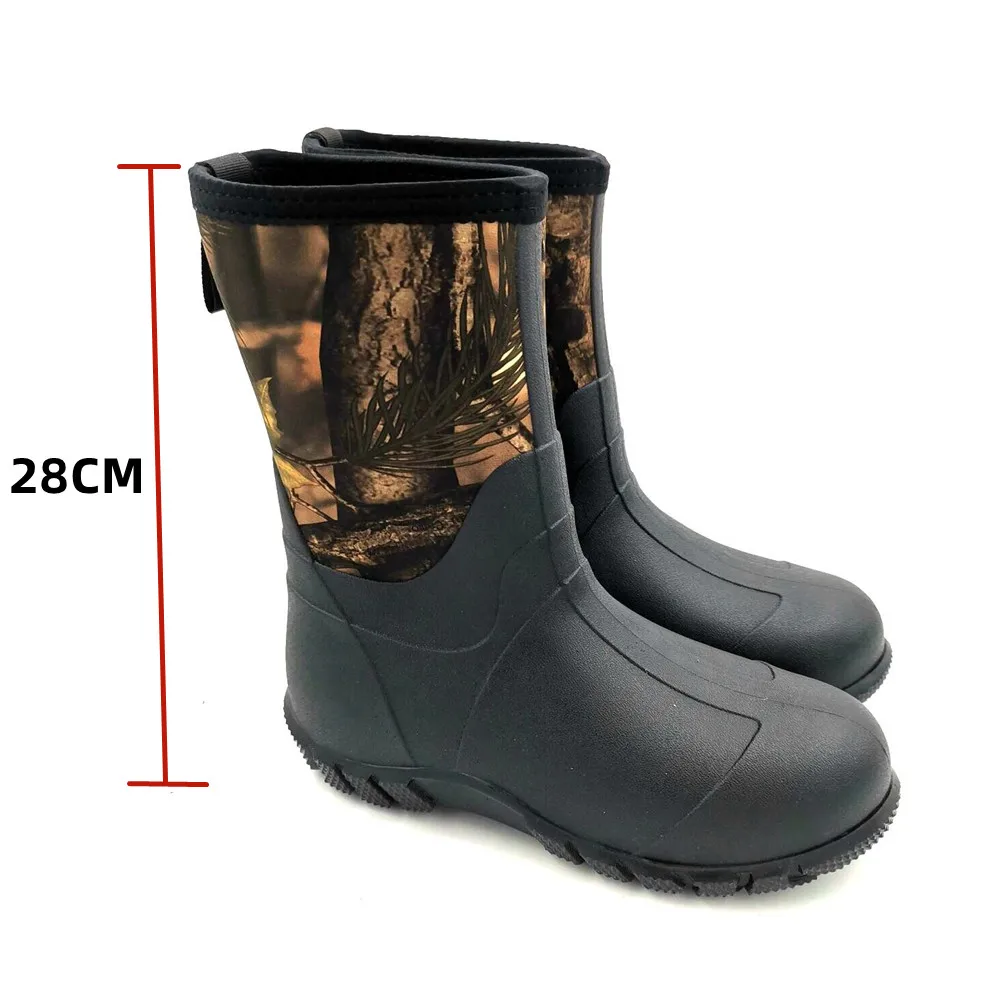 Botas de lluvia de neopreno impermeables, zapatos de pesca antideslizantes resistentes al desgaste, botas de caza de camuflaje biónico de árbol de alta calidad - imagen 2