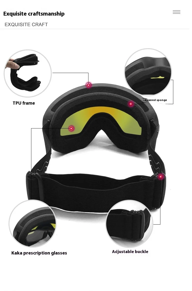 JSJM nuevo profesional adultos deportes al aire libre gafas de esquí UV400 máscara de esquí antiniebla snowboard gafas de motos de nieve gafas de esquí - imagen 5