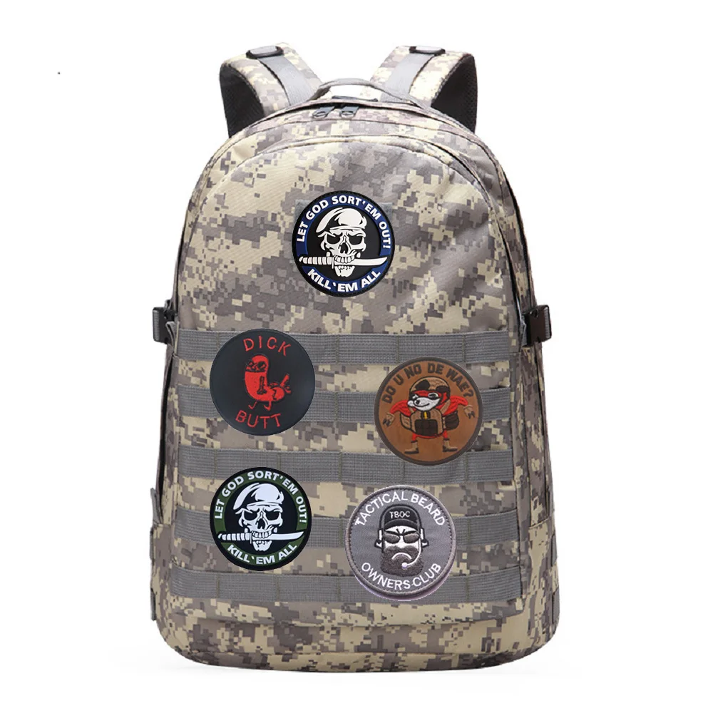 Pegatina De tela bordada 3D con personalidad, pintura De pies fantasmas, chaleco táctico, brazalete, parches De gancho y bucle - imagen 3