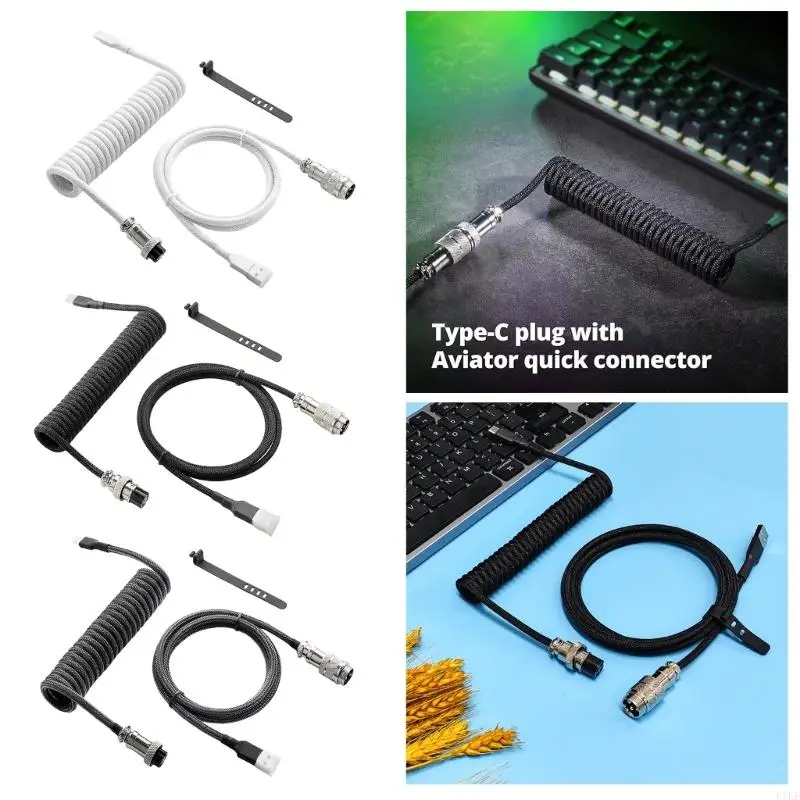 Cable USB en para cable teclados mecánicos con conectores aviación metal sólidos sólidos Cable calidad Cable