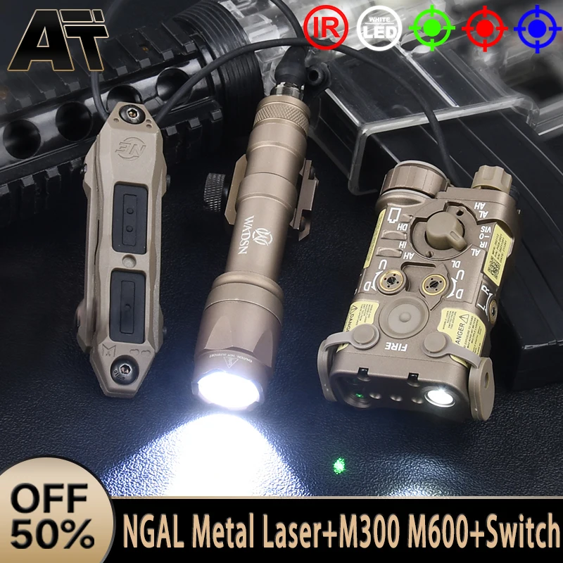 WADSN Metal NGAL Láser Rojo Verde Azul, Punto IR, Luz Estroboscópica Blanca, Linterna Surefire SF M300 M600, Lámpara para Caza y Accesorios de Airsoft - imagen 2