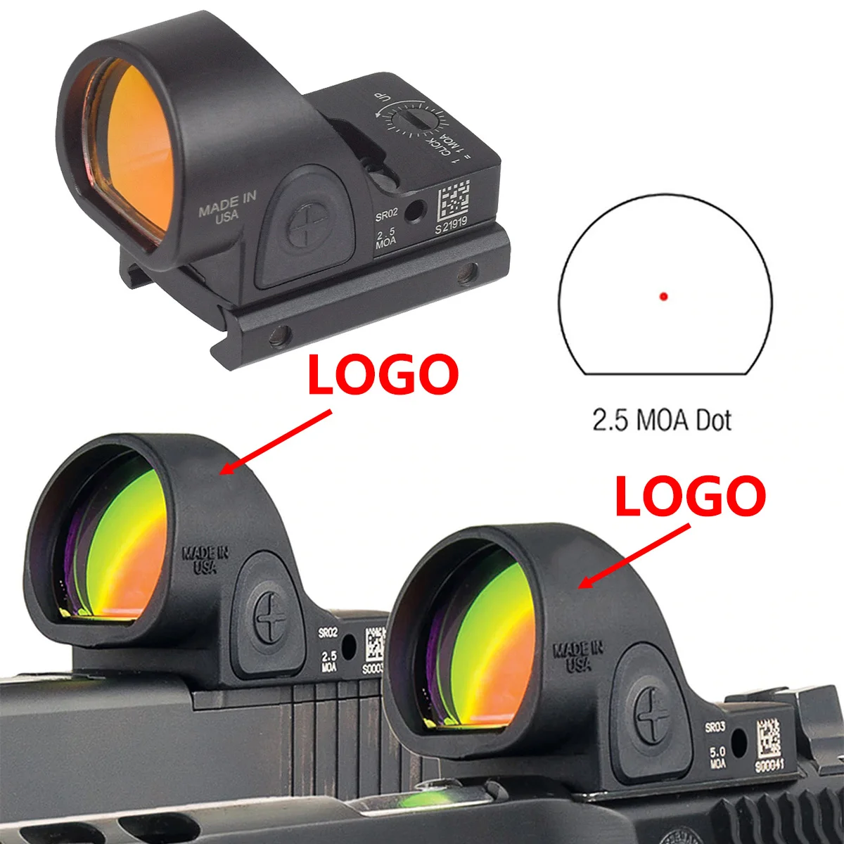 Mira de punto rojo táctica – Colimador réflex para caza y airsoft - imagen 2