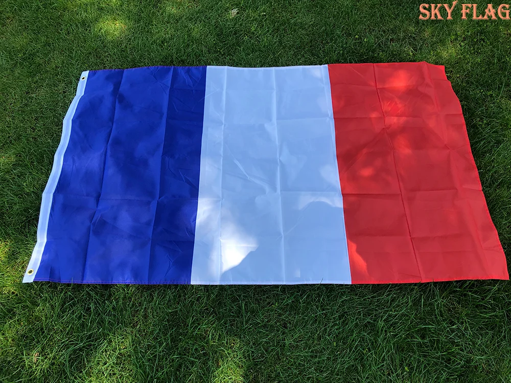 Bandera de SKY, envío gratis, bandera de gran Francia, 90x150cm, colgante, azul, blanco, rojo, fra fr, pancarta de poliéster francés, decoración, bandera francesa - imagen 2