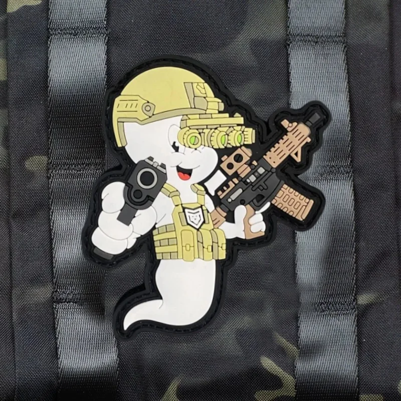 Casper con NODS insignias de moral de PVC parche en ropa gancho bucle parches militares tácticos mochila brazalete pegatinas - imagen 4