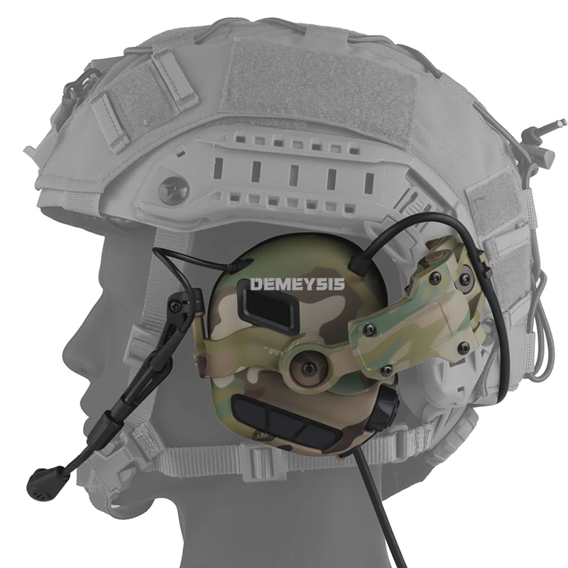 Orejera con reducción de ruido para disparar, auriculares tácticos de caza con sonido para recoger comunicación, auriculares de combate Airsoft CS Paintball - imagen 2