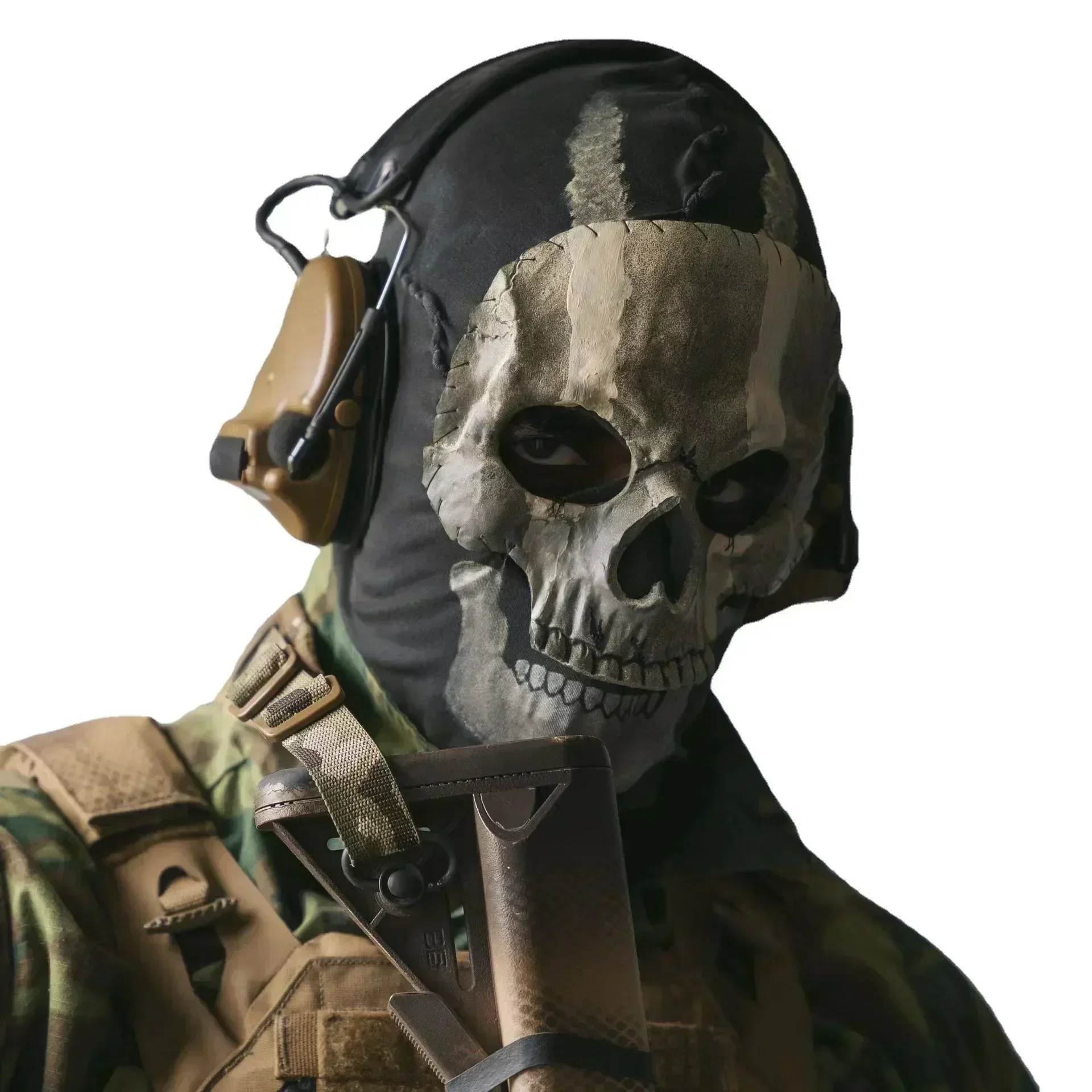 Máscara de calavera fantasma de terror para Halloween, casco de látex MW2 de Call of Duty, Cosplay para fiesta, utilería para mascarada, máscaras de esqueleto