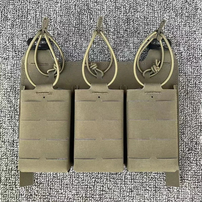 Bolsa táctica para revistas, Panel de corte láser Airsoft 5,56, bolsa Triple para revistas, chaleco, soporte para cargador Multicam Mag - imagen 4