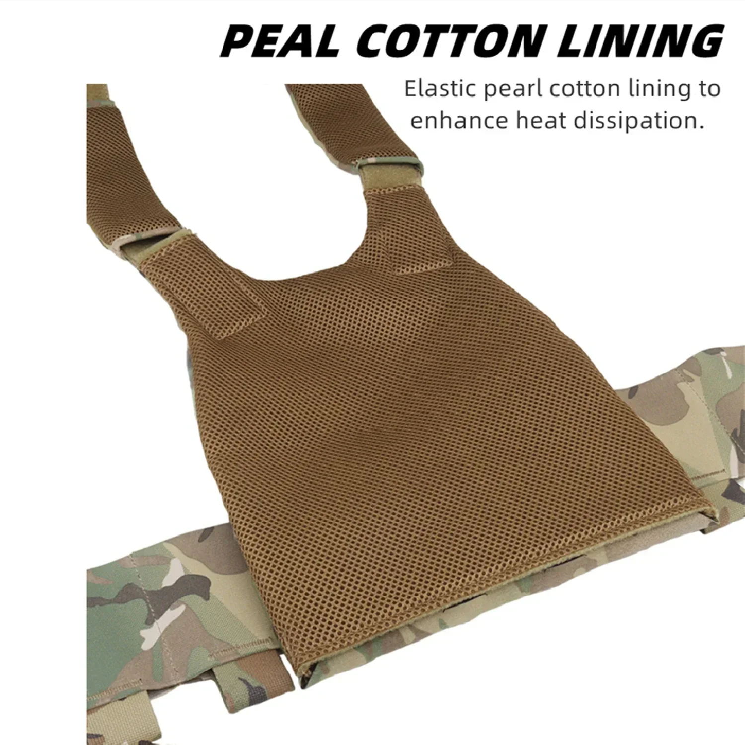 Portador de placa MOLLE de perfil bajo para adultos con faja de gancho y bucle, chaleco de seguridad con soporte elástico lateral para caza Airsoft - imagen 5