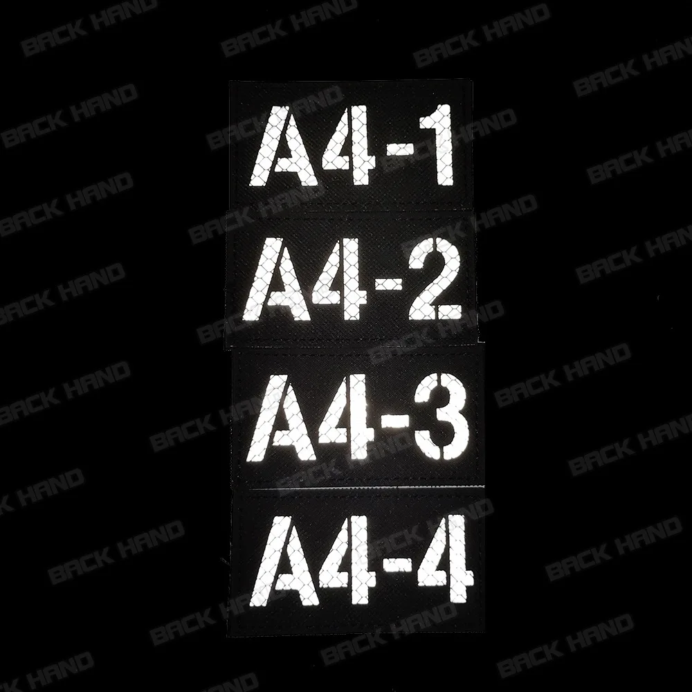 Señal de llamada A4-1 parche mágico reflectante insignia de brazo 1B9 2B9 6B9 casco táctico militar parche brazalete parches para gorras PRESS FIRE - imagen 4