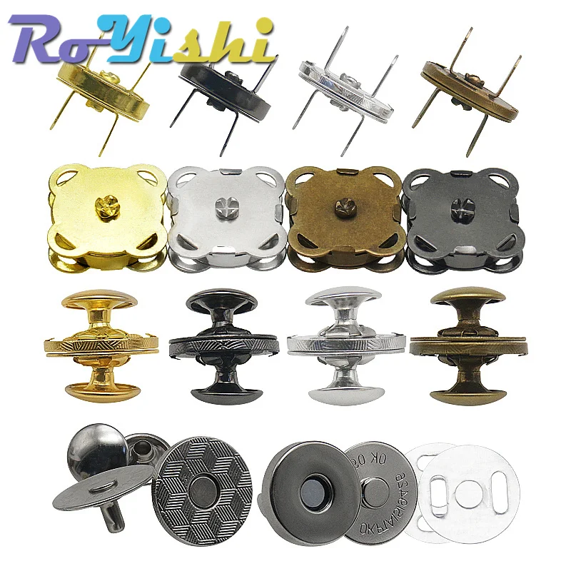 5 set/pack fuertes botones magnéticos sujetadores cierres remache flor de ciruelo bolsos finos piezas accesorios hebilla de adsorción - imagen 3