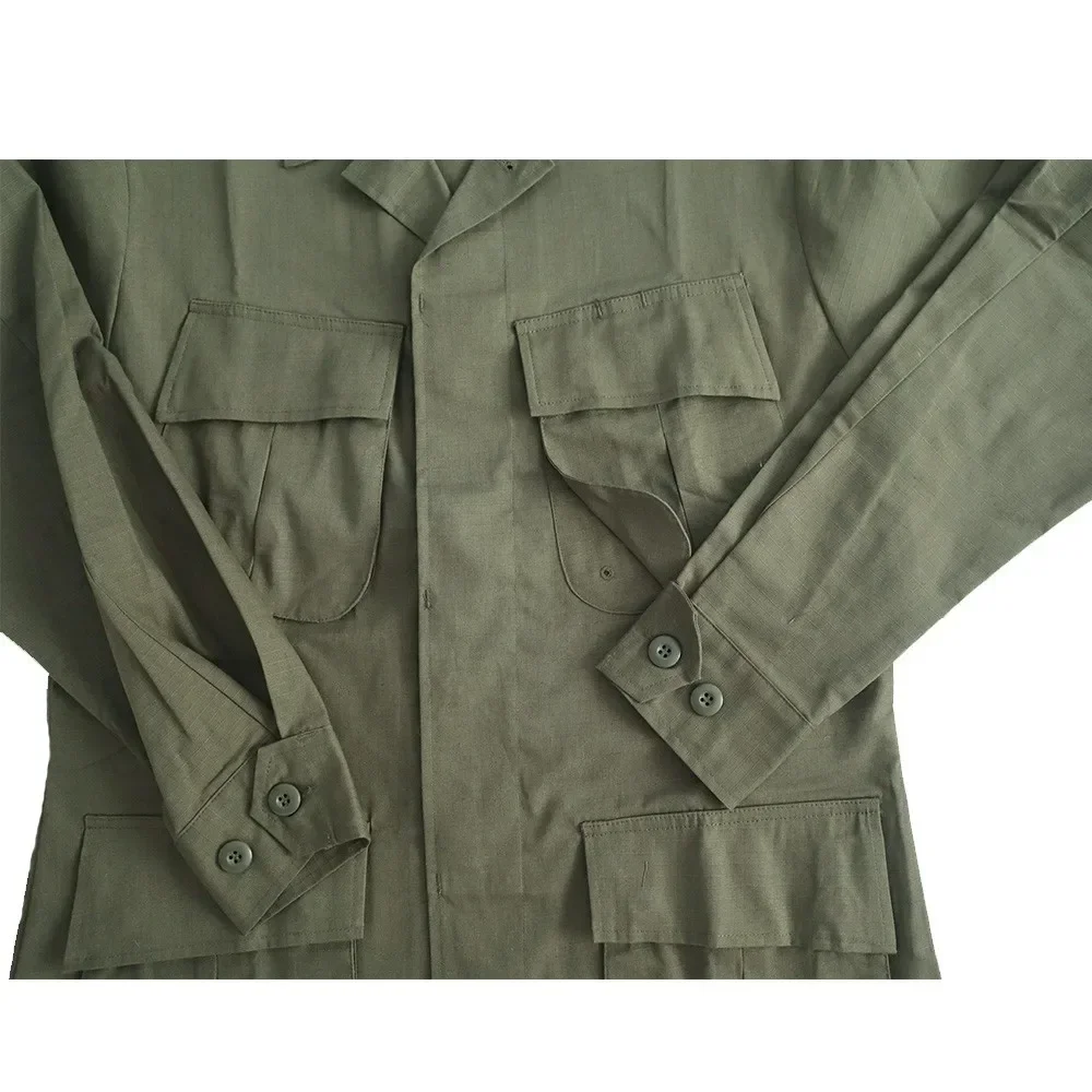 Chaqueta vietnamita para hombre, chaqueta táctica verde TCU, abrigo táctico de entrenamiento de estilo Retro, chaqueta WW2 - imagen 3