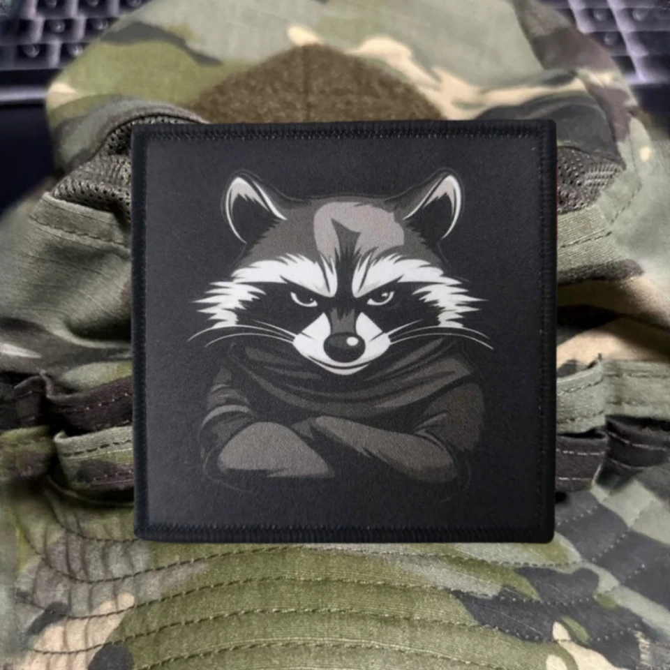 Parche de mapache Chevron, moral táctica, ejército militar, apliques personalizados, pegatina para mochila, parches de gancho y bucle impresos para ropa - imagen 3