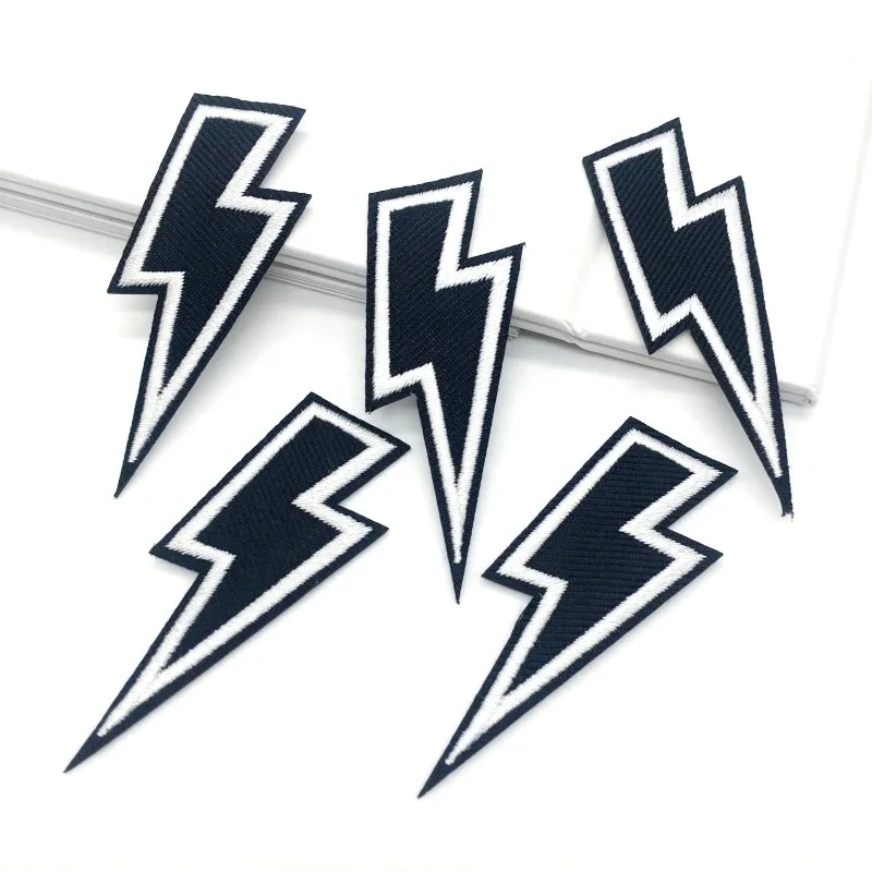 Parches bordados Punk para ropa, pegatinas para planchar, 5 piezas, color blanco y negro - imagen 5