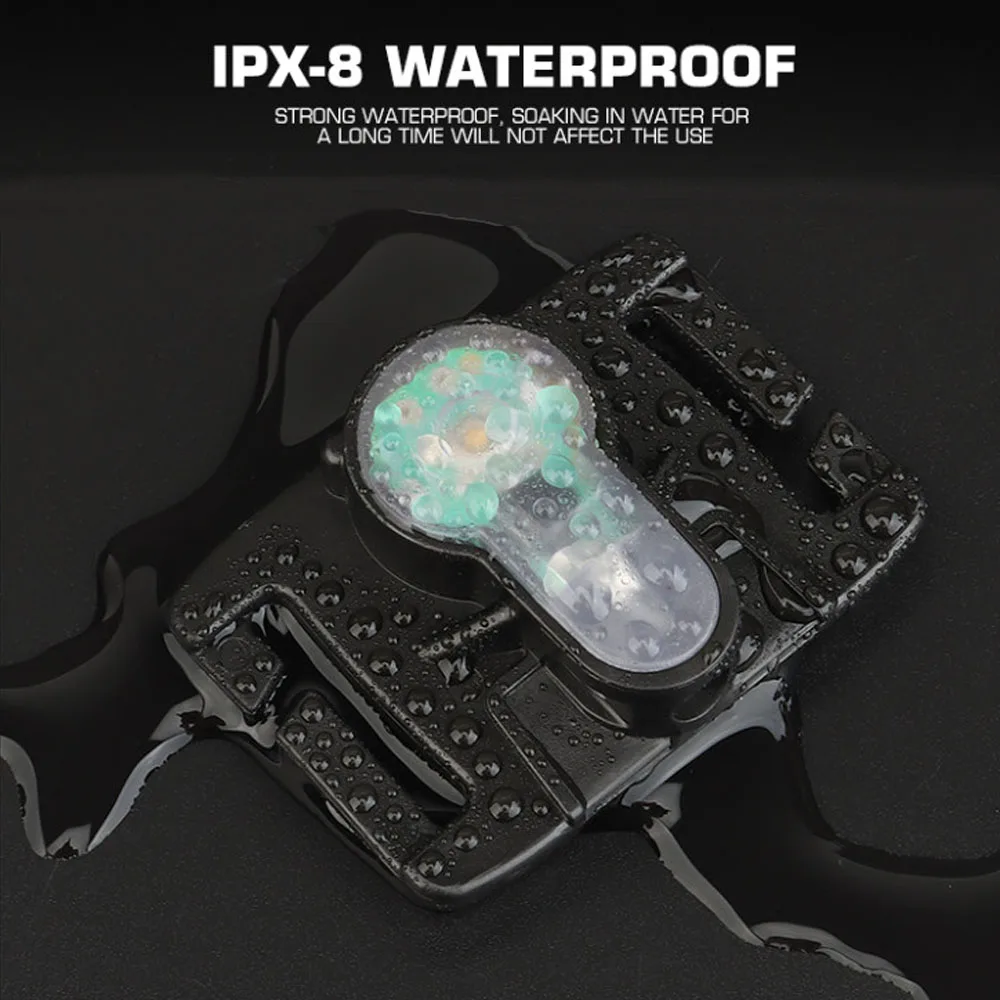 Luz de señal táctica MOLLE para Airsoft, chaleco de caza, chaleco de supervivencia, luz estroboscópica de rescate al aire libre, impermeable - imagen 4