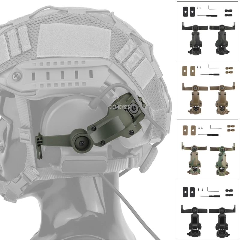 Soporte en riel para auriculares de caza 360 °   Adaptador de soporte para auriculares de tiro táctico ajustable con rotación para accesorios de rieles ARC Wendy - imagen 2