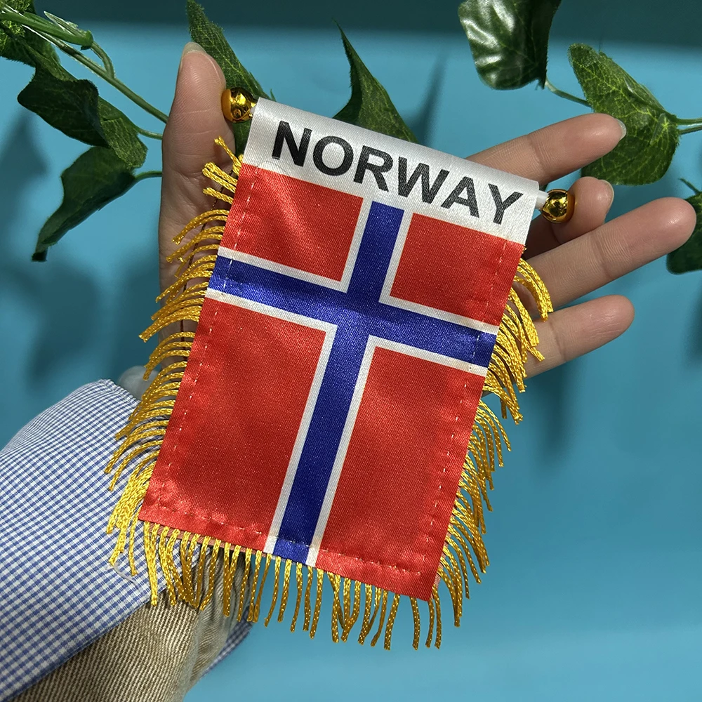 SKY FLAG Banderín Noruega para ventanilla – Poliéster doble cara - imagen 2