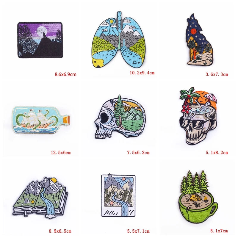 Parche bordado para acampar en montaña, parches de aventura al aire libre para ropa, parches para planchar, ropa, mochila, chaquetas, bricolaje, 10 Uds. - imagen 5