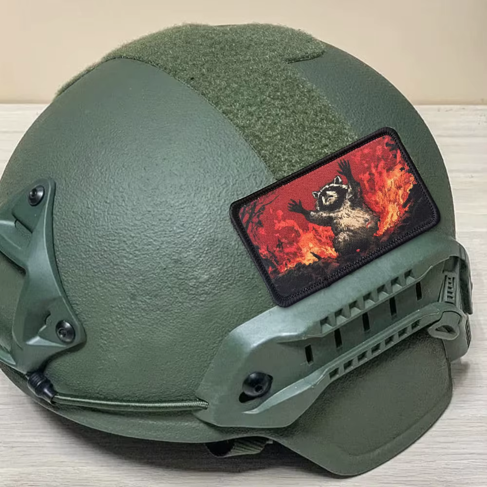Inferno Raccoon parche táctico de velcro pánico llameante - imagen 3