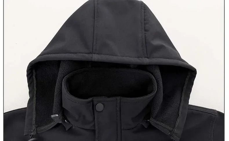 AUKU-traje táctico grueso de invierno, conjunto de entrenamiento impermeable, chaqueta con capucha multibolsillo, pantalones de lana, ropa de caza al aire libre, 2 uds. - imagen 5