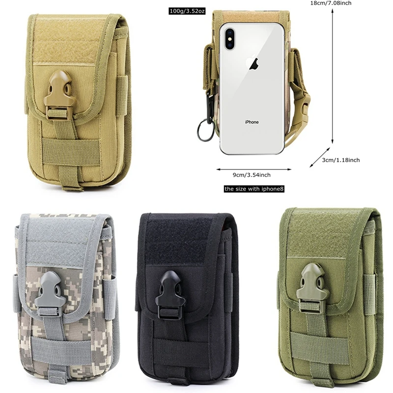 Bolsa táctica MOLLE multifunción para móvil y accesorios