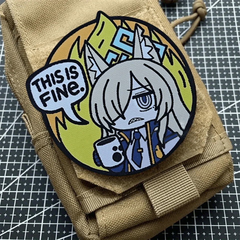 Archivo azul, parche táctico esto es fino, parche de gancho y bucle con estampado Kona, insignia de Chevron de moral militar, brazalete, mochila, chaleco, pegatinas - imagen 4