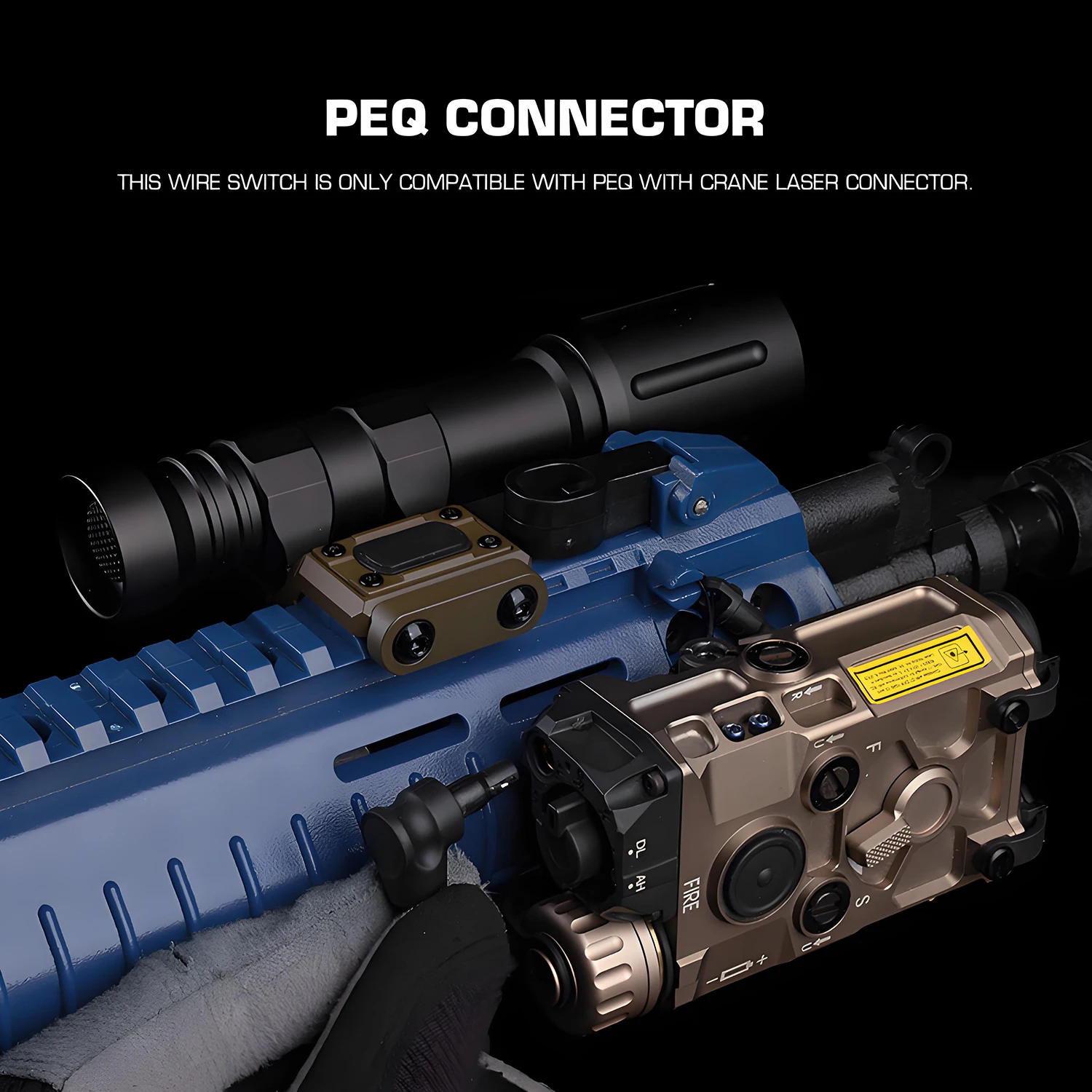 Interruptor con cable lateral de Metal UN para grúa de luz láser PEQ, conectores SF de 2,5mm, linterna de montaje lateral, Compatible con riel Picatinny - imagen 5