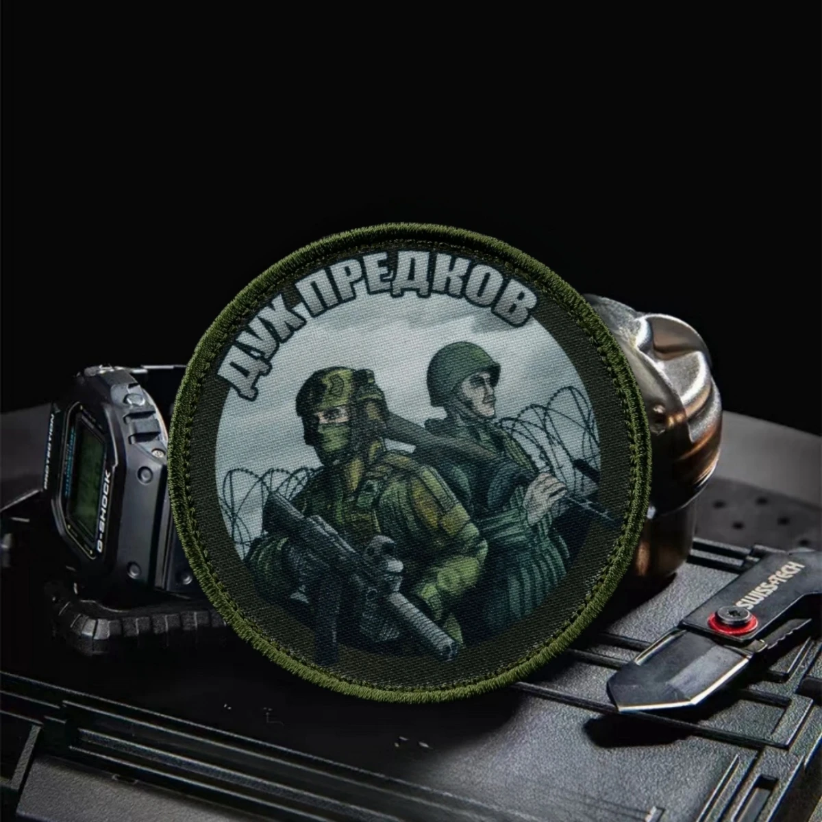 Parche de bucle de gancho impreso "el espíritu de los abuelos", insignia de moral táctica, parches de brazalete militar, pegatina de mochila - imagen 2