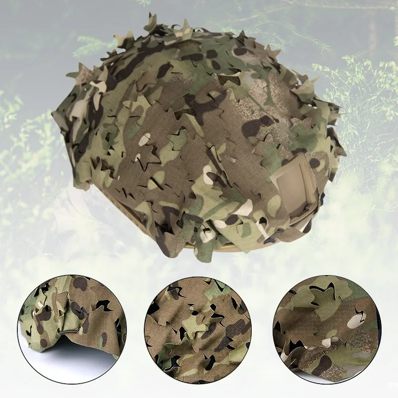 Nueva cubierta de tela de camuflaje 3D para casco táctico biónico de camuflaje al aire libre, adecuada para M/L Ops Core Fast PJ BJ MH - imagen 5