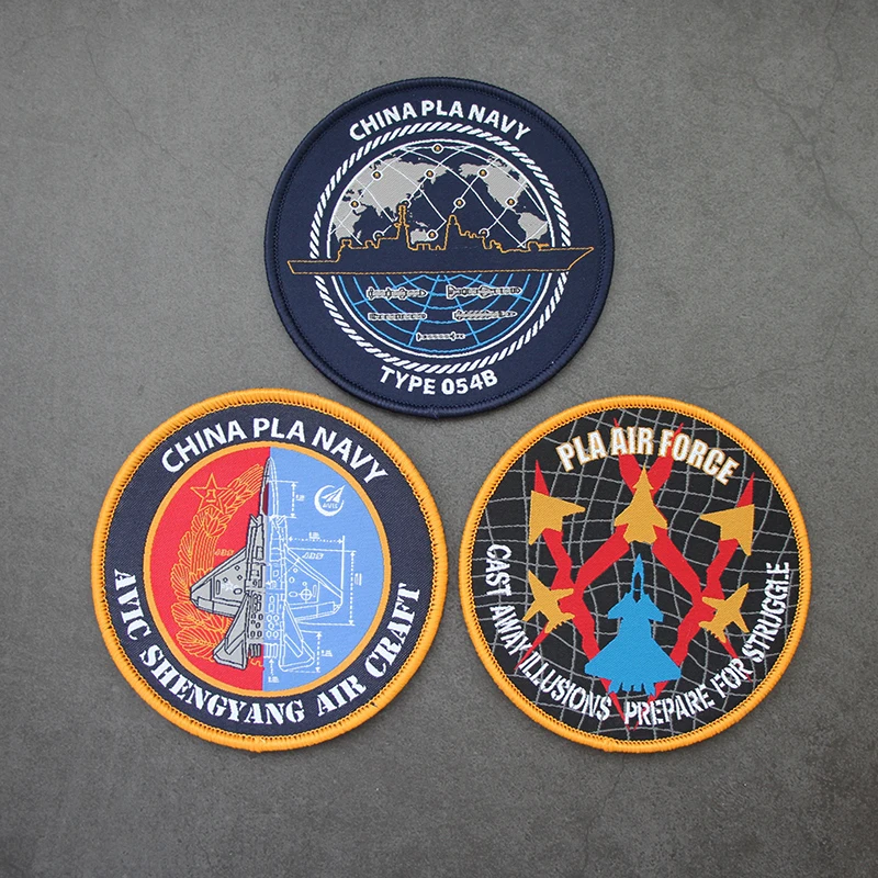Parche bordado J20S Loyal Wingman J16 Fighter YY-20 ZHURIHE CHINA NAVY J35 Tankers de aire para decoración de ropa y mochila