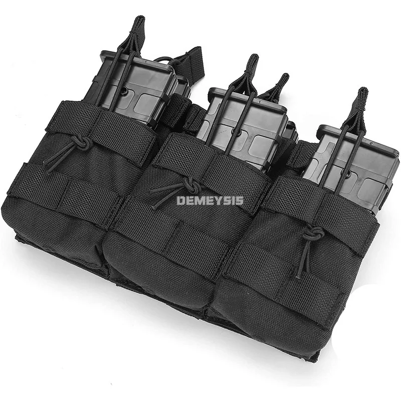 Bolsa de nailon individual doble Triple para revistas AR15 M4 5,56 AK 7,62 funda Molle Airsoft Mag Carrier chalecos de caza bolsa portadora de placa - imagen 4