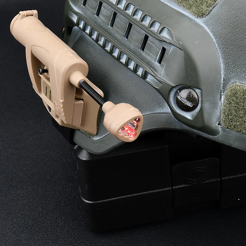 Luz táctica para casco Mpls, lámpara rápida para casco, rojo, verde, blanco, IR, 4 modos, luz para tareas de caza, faro Airsoft con 4 rieles - imagen 4