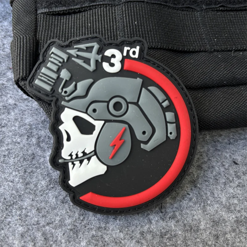 Parche de PVC con calavera para casco táctico, insignia de moral para ropa, parches militares con gancho y bucle, pegatinas para mochila, brazalete