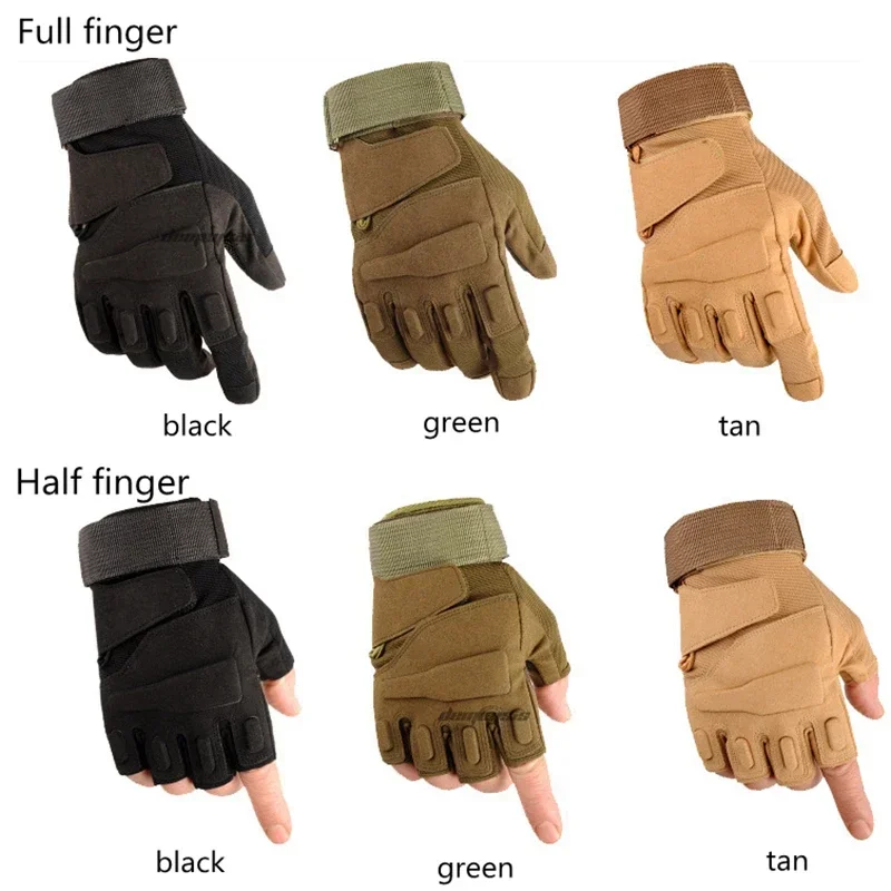 Guantes de medio dedo para hombre, guantes tácticos de dedo completo para exteriores, tiro, caza, Airsoft, motocicleta, deportes de ciclismo - imagen 2