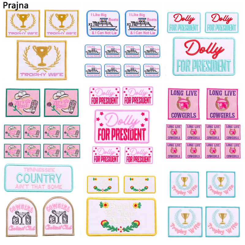 Parches bordados de Mamas Cowboys para ropa, 5 piezas, parche para coser, parches para planchar, pegatinas de planchado con eslogan de letras de dibujos animados, DIY - imagen 2